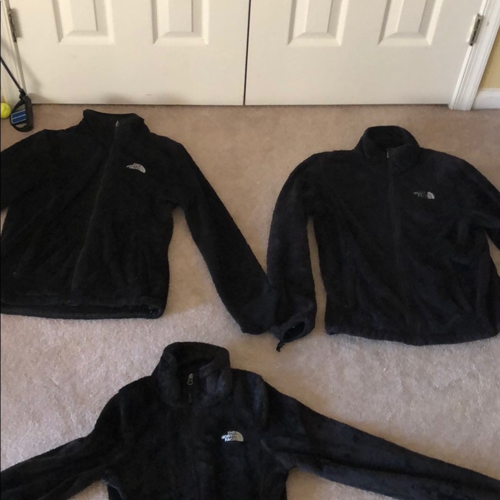 3 North Face zip-ups
